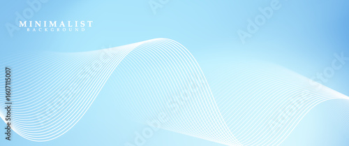 Minimalist blue background with elegant white flowing lines. Soft gradient and smooth curves create a clean, modern, and calming visual ideal for tech, corporate, or wellness themes.