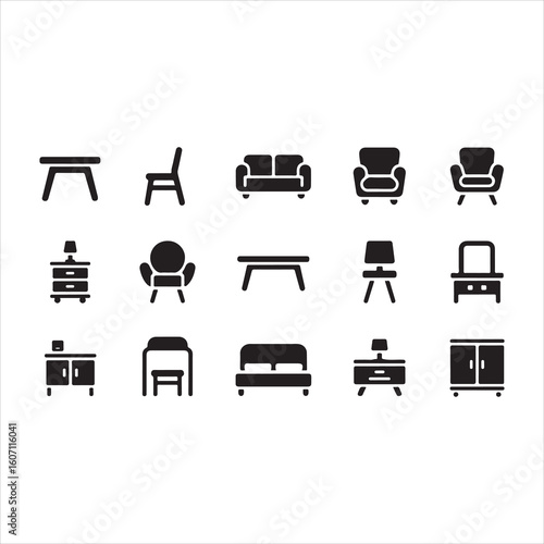 set of furniture icons