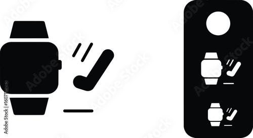 Running Fitness Trackers Vector Silhouette for Health Monitoring