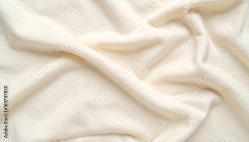 Natural Fleece Fabric Texture. Fold Surface. Textile Material. Background.