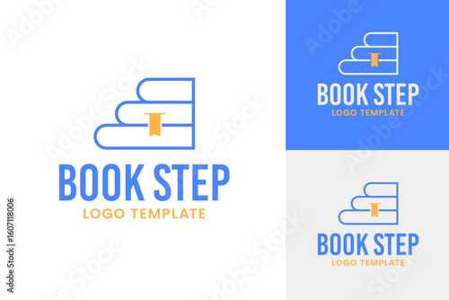 Book step logo design template vector illustration idea