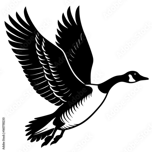Canadian Goose Flying  AI Vector Design for Patriotic Festivities