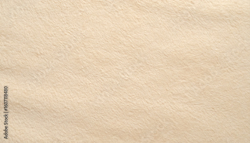 Light Sand Fleece Fabric Texture. Flat Surface. Textile Material. Background.