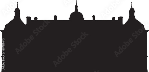 Chateau Frame frame in silhouette white background.