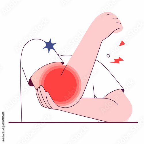 Arm with Pain – Injury and Muscle Pain Vector Illustration