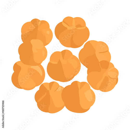 A cluster of small, round, golden-brown baked profiteroles with puffy tops.