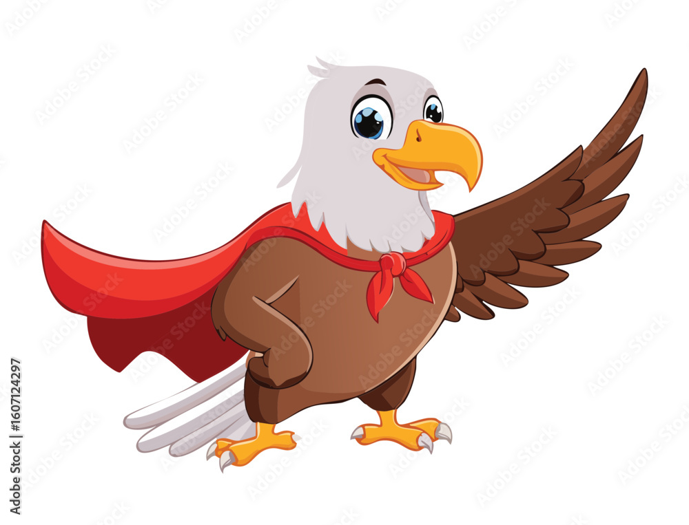 Fototapeta premium Majestic Eagle Superhero with Outstretched Wings
