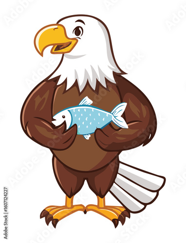 Majestic Eagle Gripping Fish Firmly