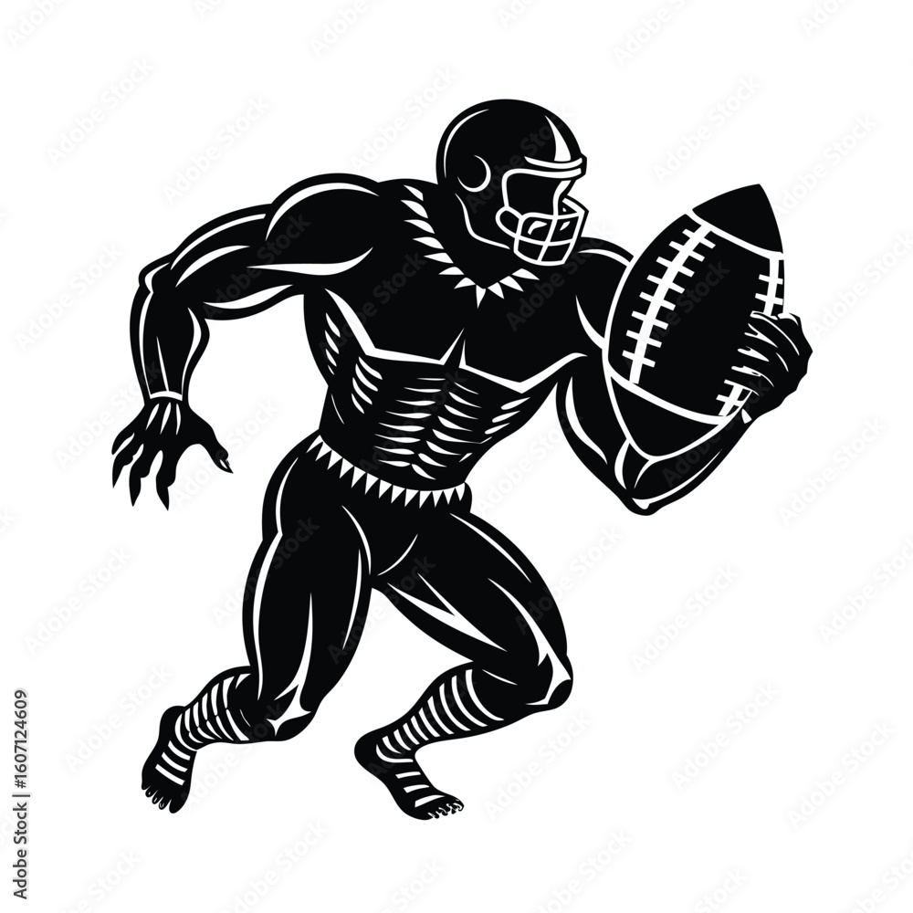 Fototapeta premium American football player vecto silhouette images