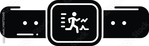 Running Vector Fitness Trackers on a Sports Track Illustration