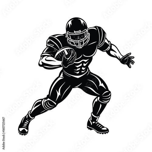 American football player vecto silhouette images