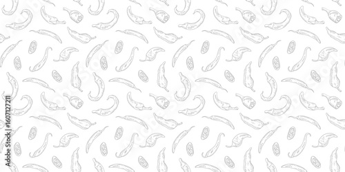 chili pattern Background. doodle chili background. pepper pattern background.
