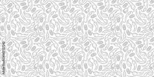 chili pattern Background. doodle chili background. pepper pattern background.