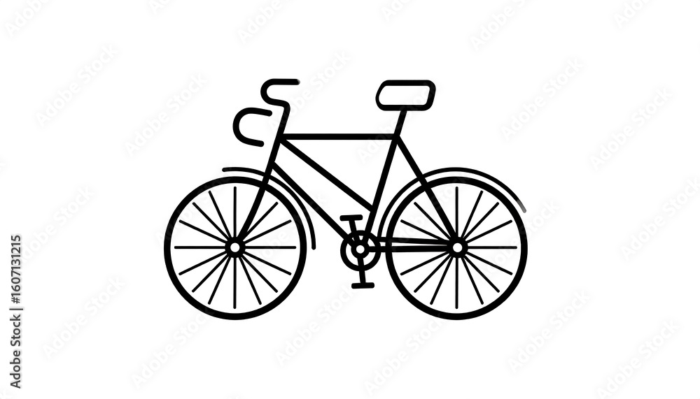Fototapeta premium Simple outline of a bicycle