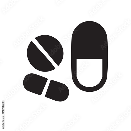 Pills and Capsule Icon – Medicine and Pharmacy Symbol