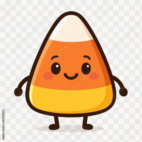 Cartoon candy corn smiling