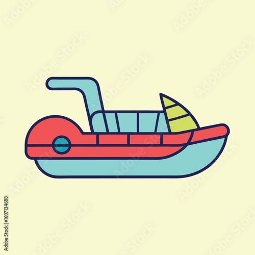 vector illustration of pedal boat