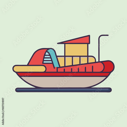 vector illustration of pedal boat