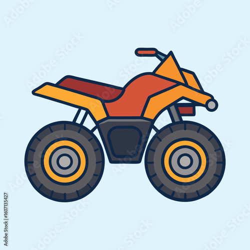 vector illustration of quad bike