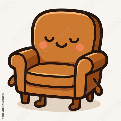 armchair with a hand drawn illustration