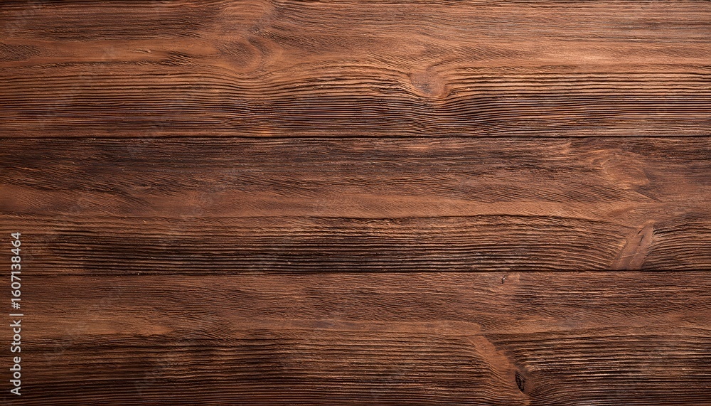Obraz premium texture bois brun avec nœuds et veinures visibles en gros plan horizontal