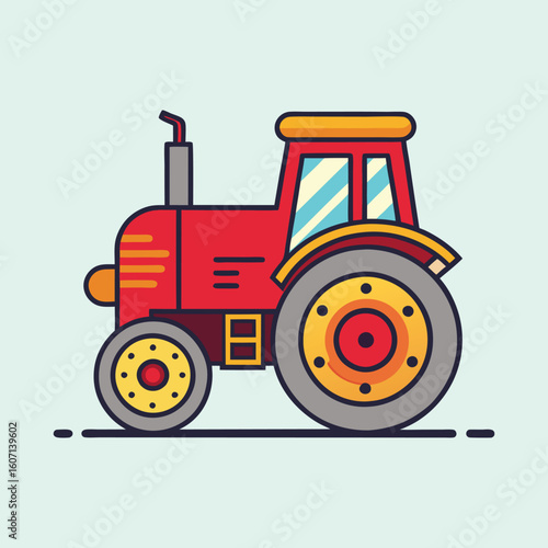 vector illustration of a tractor