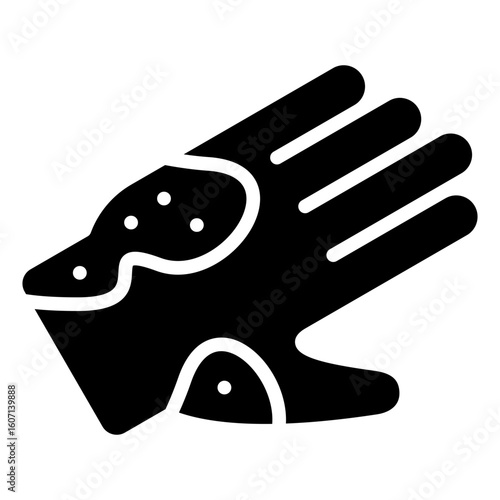 Dirty Gloves Glyph Black Silhouette Icon Design Vector - Used medical gloves with visible dirt or germs, illustrating contamination or hygiene failure
