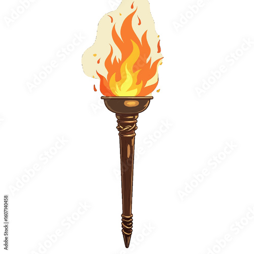 Vector illustration of a burning mashal