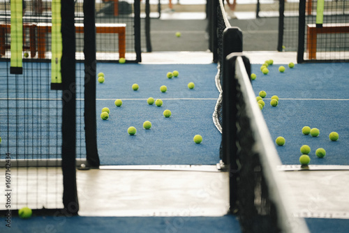 Padel court with ball — modern sports facility ready for play