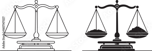 Balance scales justice law legal measurement vector