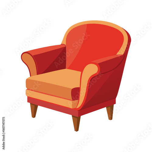 Vector Illustration of a Club Chair Furniture Design Isolated on White Background