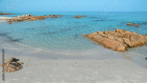 Biderosa Beach - Nuoro - Gulf of Orosei - Sardinia - Italy - Very fine sandy beach gently sloping into a sea of crystal clear water