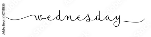 WEDNESDAY black vector brush calligraphy banner