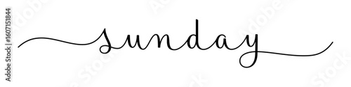SUNDAY black vector brush calligraphy banner