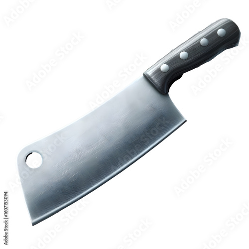 Sharp cleaver on transparent background