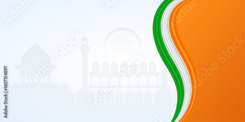 Indian Independence Day, or. Republic Day. Background with national flag colours. or. Republic Day Sale Banner

