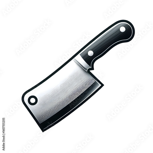 Sharp cleaver on transparent background