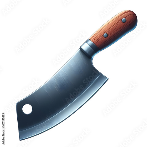Sharp cleaver on transparent background