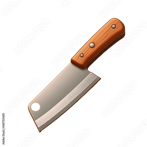 Sharp cleaver on transparent background