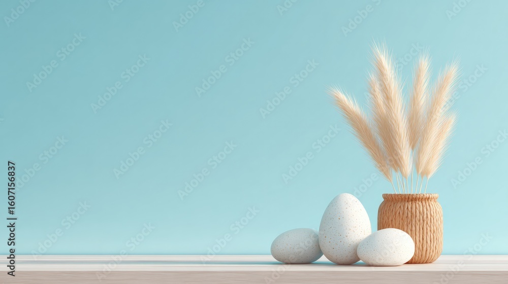 Fototapeta premium minimalistic photo of serene outdoor scene for sukkot with subtle festive elements showcasing clean lines and natural