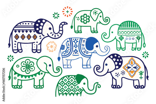 seamless pattern with elephants