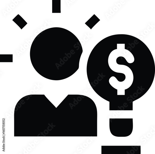 Idea for making money icon