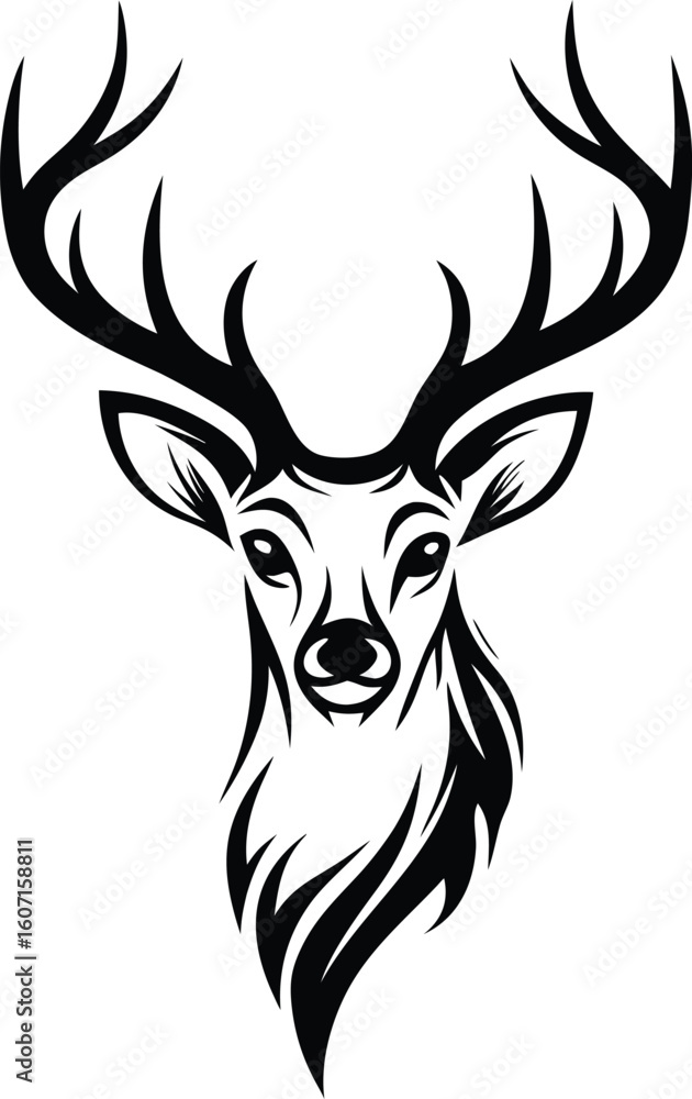 Naklejka premium deer head silhouette