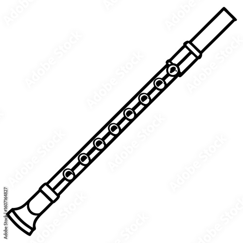 black and white clarinet musical instrument clip art preview