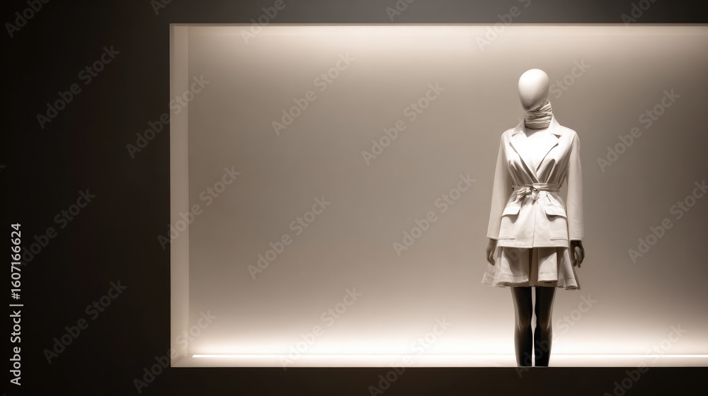 Fototapeta premium captivating shot of mannequin wearing unique stylish outfit in minimalistic setting
