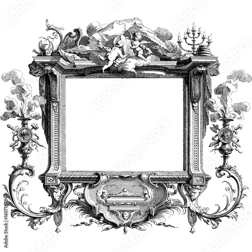 Vintage ornamental corner border with intricate floral scrollwork. Classic black and white L-shaped filigree design with acanthus leaves and vines for page decoration.