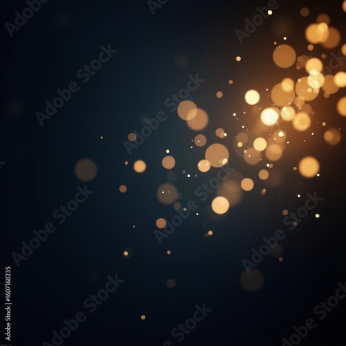 background of abstract glitter lights. blue, gold and black. 