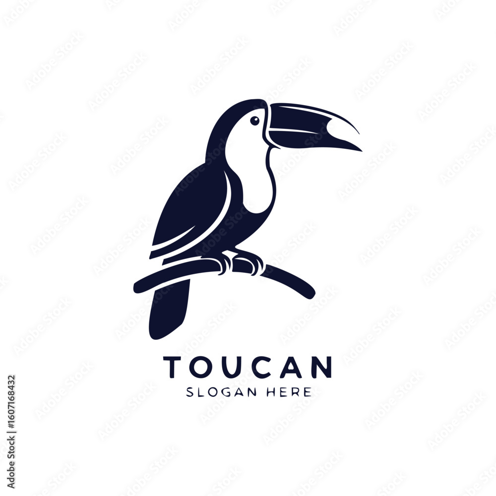 Obraz premium Toucan flat style vector logo template