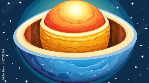 Planetary cross-section in space