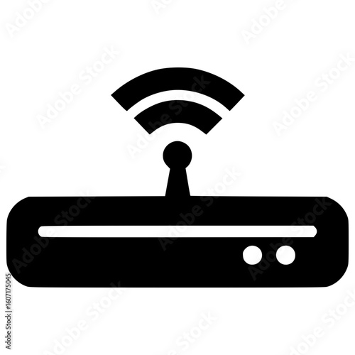 Wireless router icon for digital connectivity and network access
